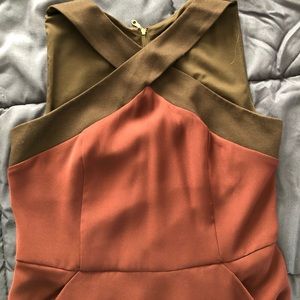 Dkny plum purple Criss cross pocketed dress